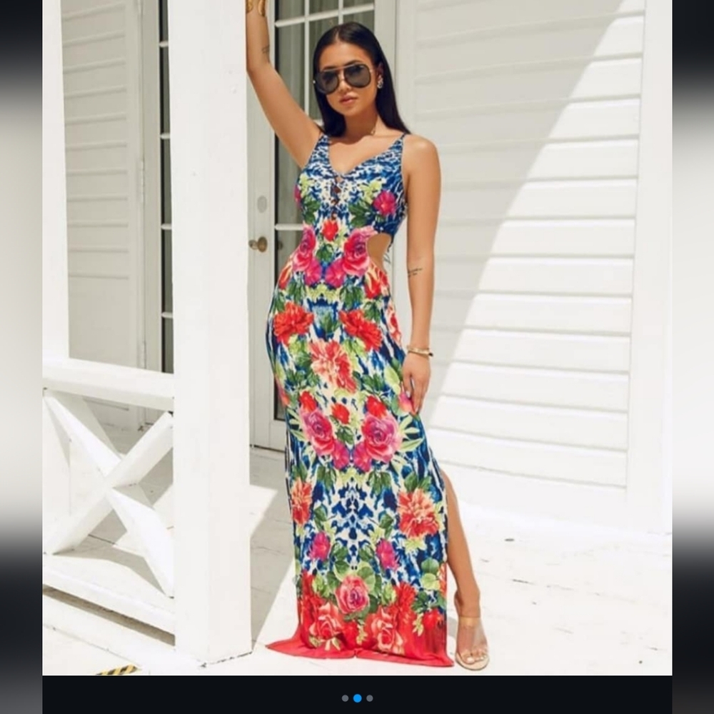 Fashion Nova Floral Maxi Dress - Multicolor